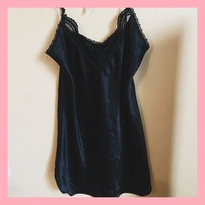 BLACK LACE SLIP DRESS
